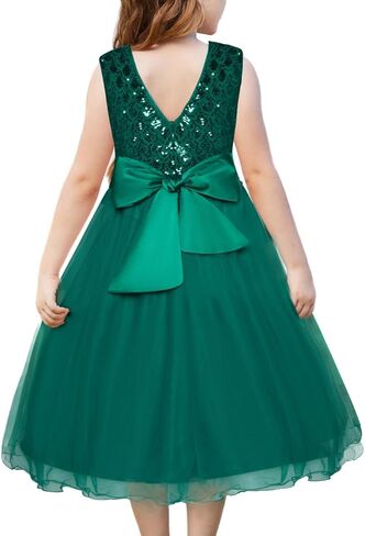 GRACE KARIN Girls V-Back Sequin Party Dress Sleeveless Tulle Dresses Kids Birthday Formal Wedding Pageant Princess Dress 5-12 in Saudi Arabia