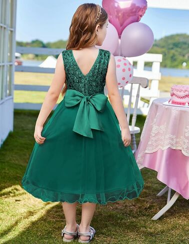 GRACE KARIN Girls V-Back Sequin Party Dress Sleeveless Tulle Dresses Kids Birthday Formal Wedding Pageant Princess Dress 5-12 in Saudi Arabia