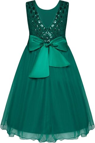 GRACE KARIN Girls V-Back Sequin Party Dress Sleeveless Tulle Dresses Kids Birthday Formal Wedding Pageant Princess Dress 5-12 in Saudi Arabia