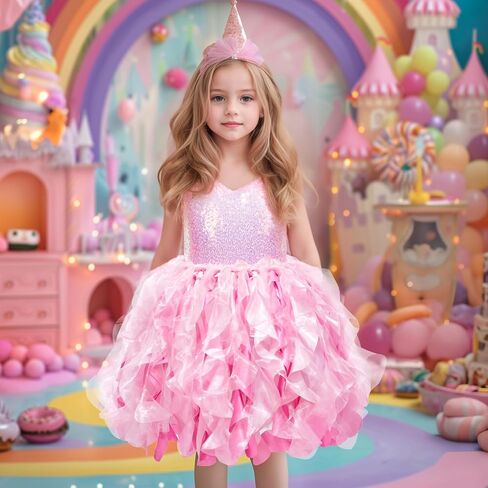 Sparkly Dress for Girls Sequin Tutu Dress Girl Tulle Princess Prom Dress Birthday Party Outift Toddler Girl Formal Dress in Saudi Arabia
