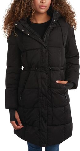 Steve Maden Women's Jacket - Cozy Hooded Long Puffer Jacket for Women with Waist Drawstrings - Warm Women's Down Jacket S-XL in Saudi Arabia