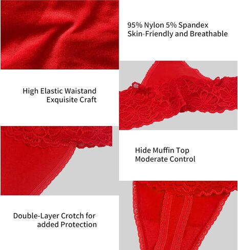 Umiehary Women Leaf Print High Waisted Tummy Control Lace Thong Stylish Comfort for Everyday Wear Small to 4XLarge in Kuwait