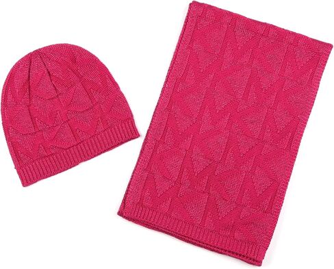 Michael Kors womens Metallic Beanie & Scarf Set, Stylish & Warm Fashion Accessories for Women in Saudi Arabia