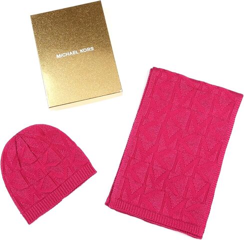 Michael Kors womens Metallic Beanie & Scarf Set, Stylish & Warm Fashion Accessories for Women in Saudi Arabia