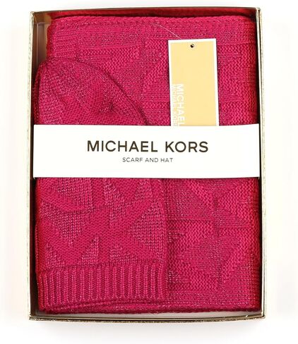 Michael Kors womens Metallic Beanie & Scarf Set, Stylish & Warm Fashion Accessories for Women in Saudi Arabia