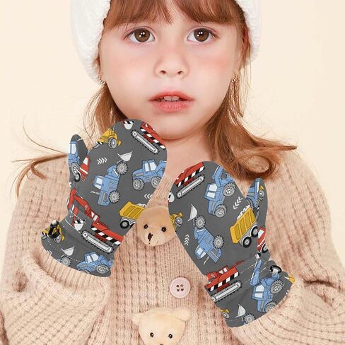 Plaaee Kids Winter Gloves Retro 80s Or 90s Fashion Abstract Warm Ski Gloves Toddler Thermal Knitted Mittens for Boys Girls in Kuwait