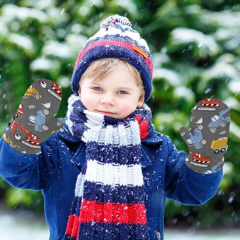 Plaaee Kids Winter Gloves Retro 80s Or 90s Fashion Abstract Warm Ski Gloves Toddler Thermal Knitted Mittens for Boys Girls in Kuwait