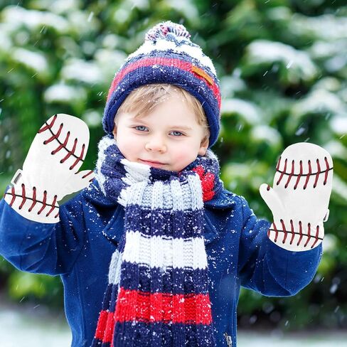 Plaaee Kids Winter Gloves Retro 80s Or 90s Fashion Abstract Warm Ski Gloves Toddler Thermal Knitted Mittens for Boys Girls in Kuwait