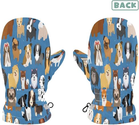 Plaaee Kids Winter Gloves Retro 80s Or 90s Fashion Abstract Warm Ski Gloves Toddler Thermal Knitted Mittens for Boys Girls in Kuwait