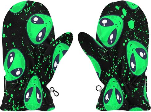 Plaaee Kids Winter Gloves Retro 80s Or 90s Fashion Abstract Warm Ski Gloves Toddler Thermal Knitted Mittens for Boys Girls in Kuwait