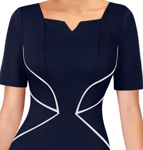 VFSHOW Womens Notch V Neck Work Office Business Bodycon Pencil Sheath Dress in Kuwait
