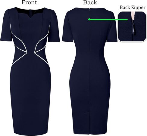 VFSHOW Womens Notch V Neck Work Office Business Bodycon Pencil Sheath Dress in Kuwait