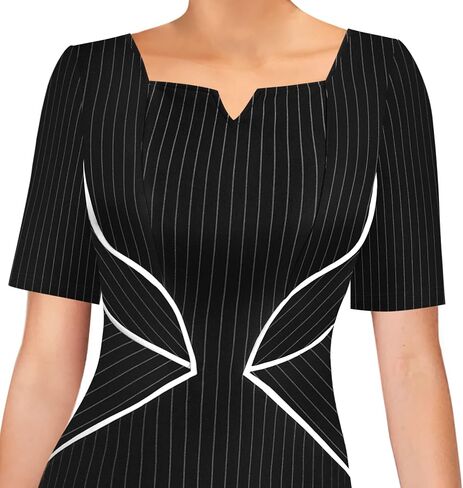 VFSHOW Womens Notch V Neck Work Office Business Bodycon Pencil Sheath Dress in Kuwait