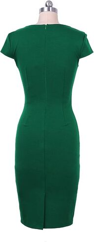 VFSHOW Womens Elegant Notch V Neck Ruched Work Office Business Church Bodycon Sheath Dress in Kuwait
