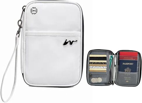 P-H1 Travel Family Passport Holder RFID Blocking Passport Waterproof Wallets for Men Women Travel Document Organizer Credit Cards Case, Lightweight Portable Passport Cover with Zipper Pocket in Kuwait