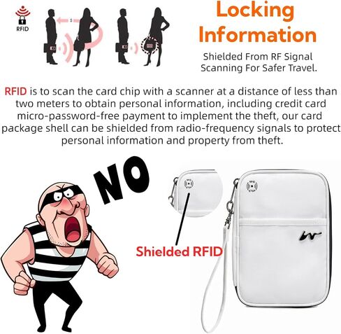 P-H1 Travel Family Passport Holder RFID Blocking Passport Waterproof Wallets for Men Women Travel Document Organizer Credit Cards Case, Lightweight Portable Passport Cover with Zipper Pocket in Kuwait