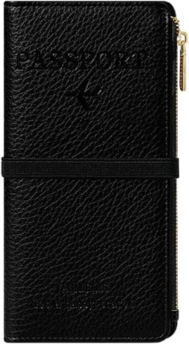 Passport Wallet Rfid Blocking Holder, Family Travel Passport with Zipper for Women and Men, Waterproof PU Leather Travel Passport Organizer Case for Card, Cell Phone and Documents, Green in Saudi Arabia