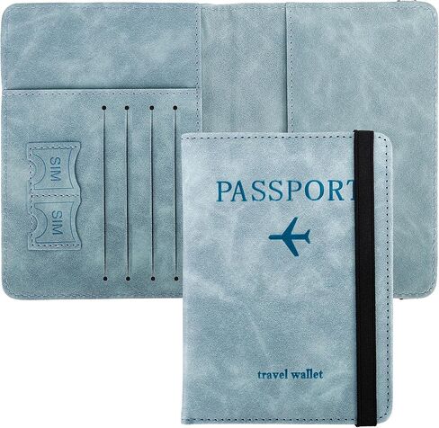 Passport Holder, RFID Blocking Passport Holder for Women/Men, Waterproof Passport Wallet Covers with Credit Card and SIM Card Slots for Travel Essentials Accessories, Travel Passport Wallet in Kuwait