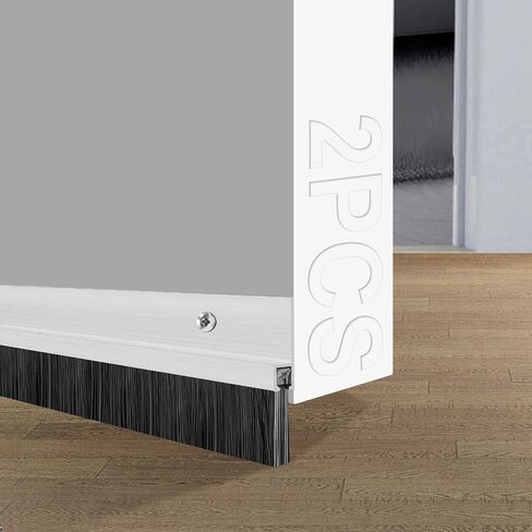 2 Pack Door Draft Stoppers for Bottom of Door, 36" Length Weather Stripping Door Seal, Strong Adhesive Door Sweep for Exterior and Interior Doors（Aluminum） in Saudi Arabia