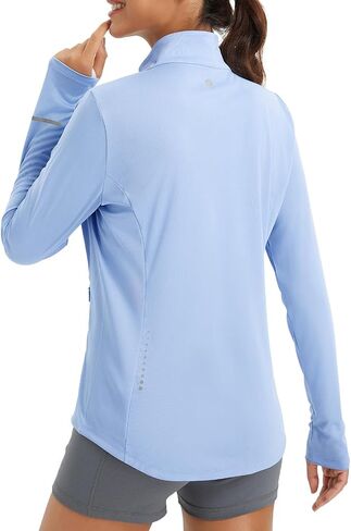 baleaf Women's Lightweight Running Jacket Sun Protection Athletic Full Zip Long Sleeve Shirts UPF 50+ Pockets Cycling in Kuwait