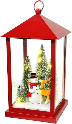 11’’ Lighted Christmas Lanterns with 10 Warm White Lights Built-in Timer, Christmas Decorations for Indoor in Saudi Arabia
