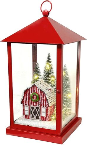 11’’ Lighted Christmas Lanterns with 10 Warm White Lights Built-in Timer, Christmas Decorations for Indoor in Saudi Arabia