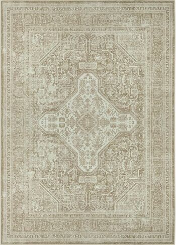 Area Rug Living Room Rugs 5x7 Washable Large Carpet Boho Non-Slip Area Rugs for Dining Room Farmhouse Bedroom Kids Room Office Home Decor, Thin Low Pile Area Rug 5 by 7 Grey/Teal in Kuwait