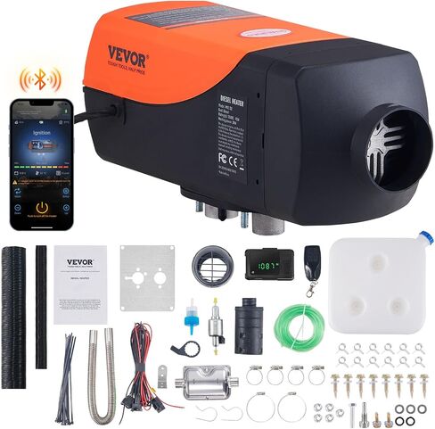 VEVOR Bluetooth App Control Diesel Air Heater, 12V 2KW Diesel Heater with Automatic Altitude Adjustment, Remote Control and LCD, Diesel Parking Heater for RV Trailer Camper Van Boat And Indoors in Saudi Arabia