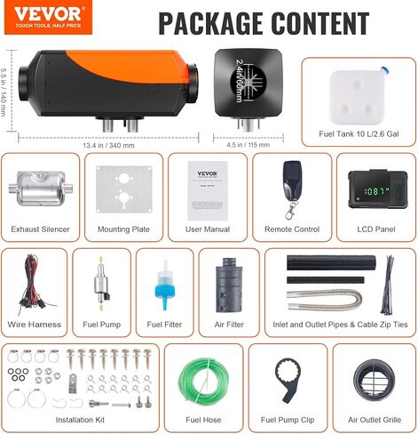 VEVOR Bluetooth App Control Diesel Air Heater, 12V 2KW Diesel Heater with Automatic Altitude Adjustment, Remote Control and LCD, Diesel Parking Heater for RV Trailer Camper Van Boat And Indoors in Saudi Arabia