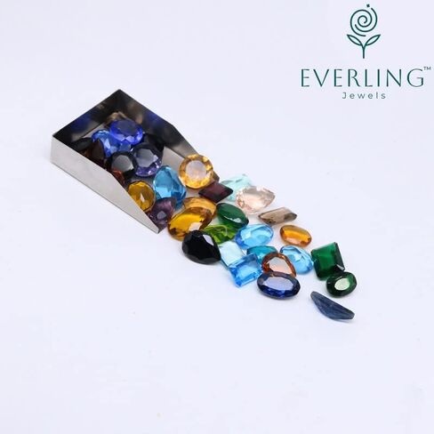 Mix lot of Glass Gemstone Topaz Faceted Cut Glass Gemstone, Loose DIY Jewelry Making Stone, Wholesale Loose lot in Carat Weight - 500 Carat in Saudi Arabia