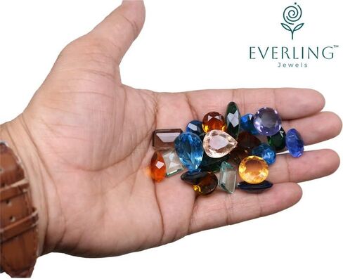 Mix lot of Glass Gemstone Topaz Faceted Cut Glass Gemstone, Loose DIY Jewelry Making Stone, Wholesale Loose lot in Carat Weight - 500 Carat in Saudi Arabia