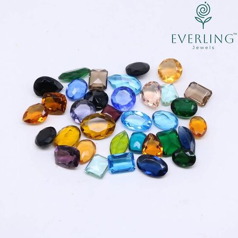 Mix lot of Glass Gemstone Topaz Faceted Cut Glass Gemstone, Loose DIY Jewelry Making Stone, Wholesale Loose lot in Carat Weight - 500 Carat in Saudi Arabia