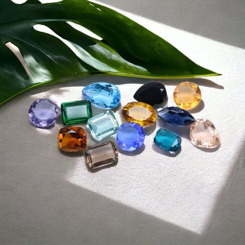 Mix lot of Glass Gemstone Topaz Faceted Cut Glass Gemstone, Loose DIY Jewelry Making Stone, Wholesale Loose lot in Carat Weight - 500 Carat in Saudi Arabia