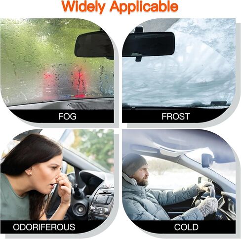 Car Heater, 12V 150W Portable Car Heater 2 in 1 Fast Heating and Cooling Portable Windshield Defogger and Defroster Plug in Cigarette Lighter 360 °Rotatable Handheld Windshield Defroster (Black) in Saudi Arabia