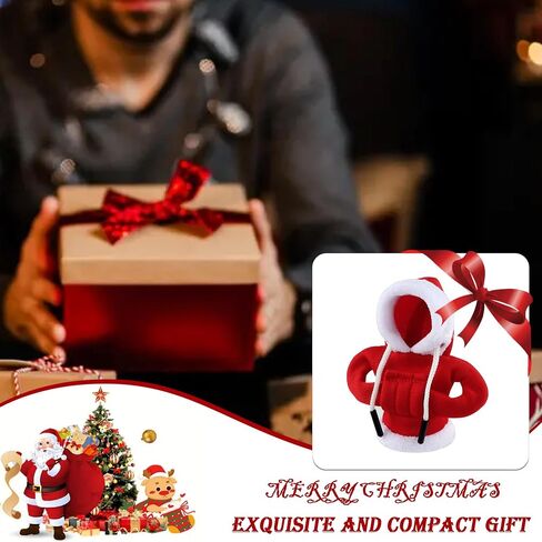 Gear Shift Cover,Cute and Soft Shift Knob Cover for Car Christmas Decorations,Non-Slip Gear Shift Hoodie Christmas Car Decor Car Interior Accessories for Automatic Gear Shifter Protection (Red) in Saudi Arabia