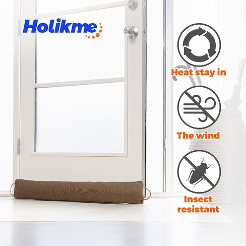 Holikme Weighted Door Draft Stopper 36inch, Heavy Duty Under Door Draft Blocker Bottom Door Seal Noise and Air, Door Guard Saving Energy, Black in Kuwait