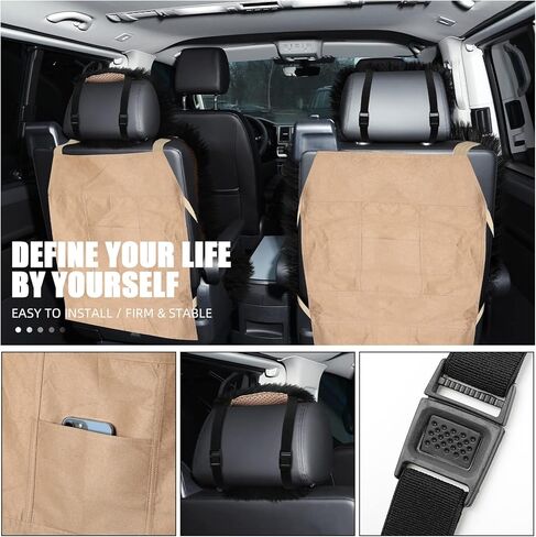 Talew 2 جهاز كمبيوتر شخصى غطاء مقعد الفراء الأسود أغطية مقاعد جلد الغنم للسيارات فروي غامض مقعد السيارة يغطي لفصل الشتاء الفراء رقيق وسائد مقعد السيارة للسيارات سيارات الدفع الرباعي الشاحنات in Kuwait