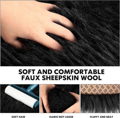 Talew 2 جهاز كمبيوتر شخصى غطاء مقعد الفراء الأسود أغطية مقاعد جلد الغنم للسيارات فروي غامض مقعد السيارة يغطي لفصل الشتاء الفراء رقيق وسائد مقعد السيارة للسيارات سيارات الدفع الرباعي الشاحنات in Kuwait