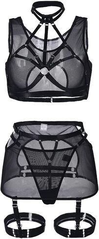 HHX Women Lingerie Sexy Lace Teddy Babydoll Fishnet Bodysuit Nightie in Saudi Arabia
