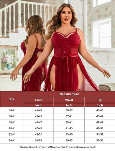 Avidlove Sexy Plus Size Lingerie Set for Women Sexy Bodysuit with High Slit dress and Garter Belt L-5XL in Saudi Arabia