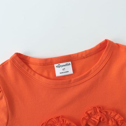 Noomelfish Girls Ruffle Heart T-Shirts Cute Short Sleeve Tee Tops (3-12 Years) in Saudi Arabia