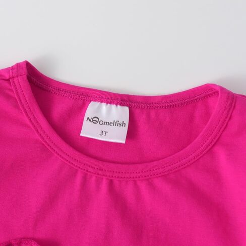Noomelfish Girls Ruffle Heart T-Shirts Cute Short Sleeve Tee Tops (3-12 Years) in Saudi Arabia