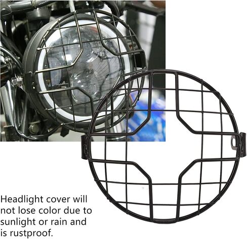 Motorcycle Headlight Guard Grill Headlight Mesh Grill Cover, Universal Fit for Motorbikes with 65-Inch Headlights (Cross Section) in Saudi Arabia