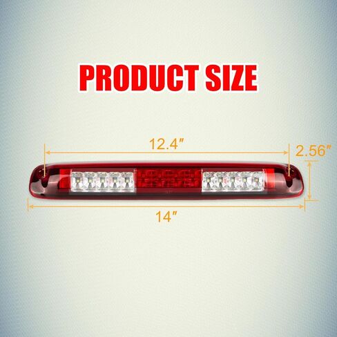 RANSOTO LED ضوء الفرامل الثالث متوافق مع Chevy Silverado GMC Sierra 1500 2500 3500 HD 1999 2000 2001 2002 2003 2004 2005 2006 2007 مصباح البضائع ارتفاع جبل وقف الضوء in Kuwait