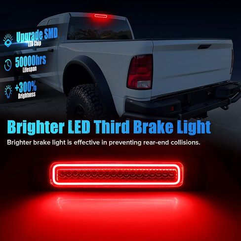 LED 3rd Brake Light Compatible with Ram1500 2009-2018 1500 Classic 2019-2021Ram2500 3500 4500 5500 2010-2018 Laramie 2019 Third Brake Cargo Light (Smoke:1) in Kuwait
