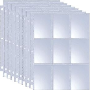 MaxGear 1080 Pockets Baseball Card Sleeves, Trading Card Binder Sleeves 9 Pocket for 3 Ring Binder, Pages Protector Sheets for Sport Cards, Coupon, Game Cards, Business Cards, 120 Pack