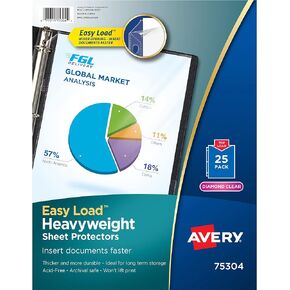Avery Clear Heavyweight Sheet Protectors, Non-Glare, Easy Load, 200 Document Protectors (74401)