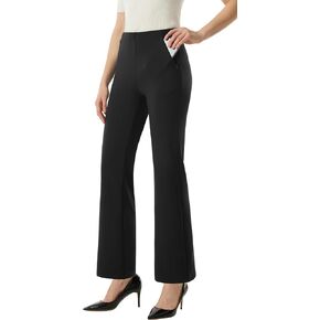 AFITNE Women’s Yoga Dress Pants High Waisted Stretchy Straight Leg Business Casual Pants with Pockets Pull On Work Slacks