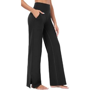 IUGA Wide Leg Yoga Pants for Women Side Slits High Waisted Wide Leg Sweatpants Women Comfy Lounge Palazzo Pants with Pockets