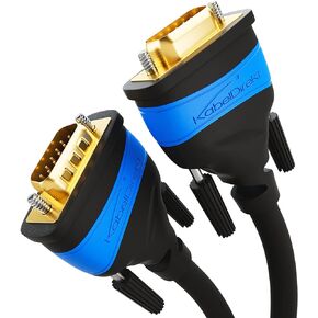 KabelDirekt – 10 ft – VGA Cable for Maximum Video Quality Thanks to high-Purity Copper Conductors (Full HD, VGA to VGA, Connects Computers to Screens/projectors, 15-pin D-Sub, Monitor Cable, Black)